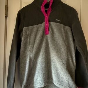 Columbia Charcoal and Magenta Fleece Jacket